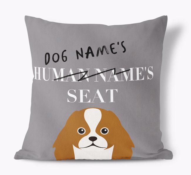 Human's Seat: Personalized {breedFullName} Canvas Pillow